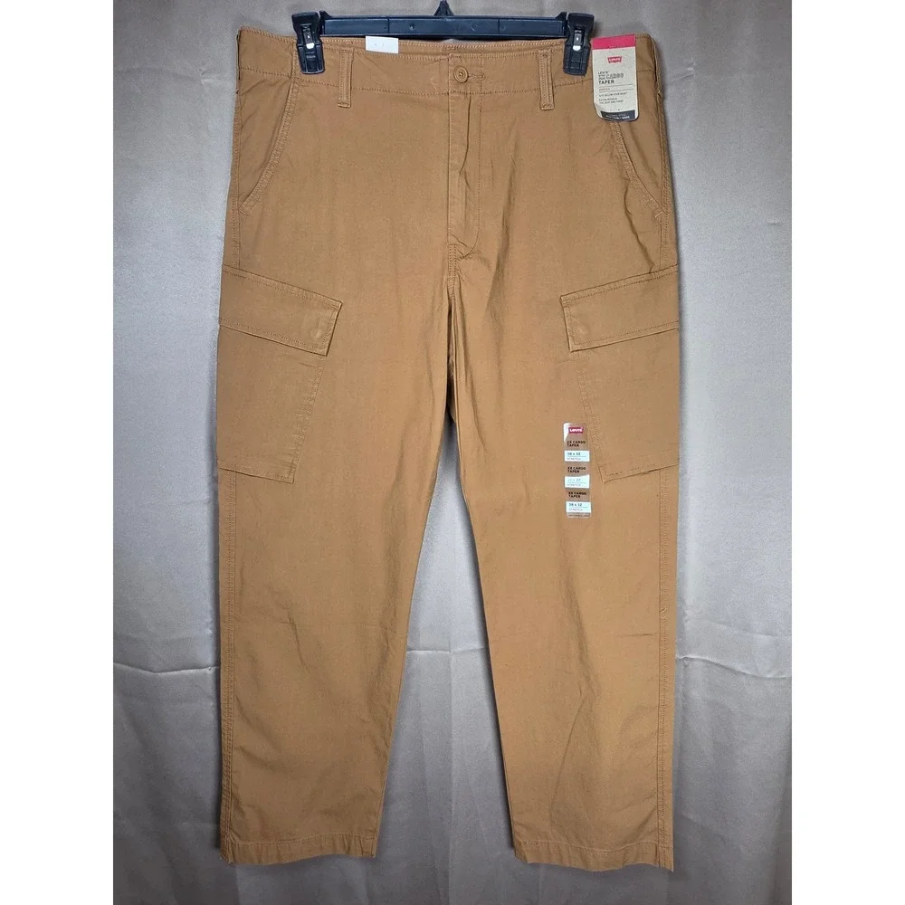 Levis XX Cargo Taper Pants Mens 38x32 Brown Stretch NWT